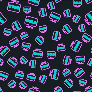 Çizgi Altın Çubuğu simgesi siyah arkaplanda izole edilmiş. Bankacılık işi konsepti. Vektör.