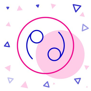 Beyaz arka planda çizgi kanseri burç simgesi izole edildi. Astrolojik yıldız falı koleksiyonu. Renkli taslak konsepti. Vektör.