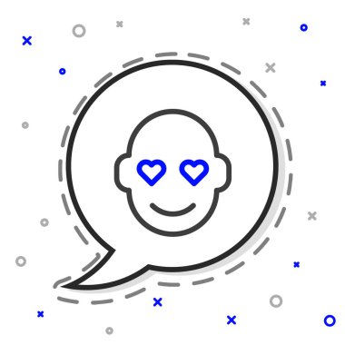 Beyaz arka planda izole edilmiş romantik erkek simgesi. Sevgililer Günün kutlu olsun. Renkli taslak konsepti. Vektör.