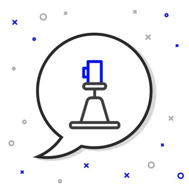 Line Tacheometer, theodolite icon isolated on white background. Geological survey, engineering equipment for measurement and research. Colorful outline concept. Vector.