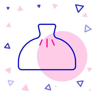 Çizgi Dumpling simgesi beyaz arkaplanda izole edildi. Geleneksel Çin yemeği. Renkli taslak konsepti. Vektör.