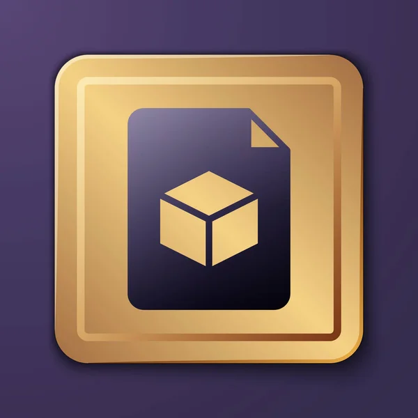Icono Archivo Cubo Isométrico Púrpura Aislado Sobre Fondo Púrpura Cubos — Vector de stock