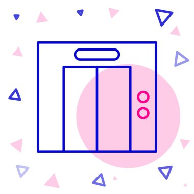 Çizgi kaldırma simgesi beyaz arkaplanda izole edildi. Asansör sembolü. Renkli taslak konsepti. Vektör.