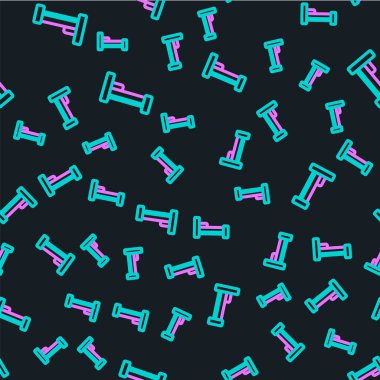 Çizgi yatak simgesi siyah arkaplanda izole edilmiş. Vektör.