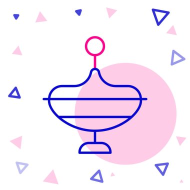 Line Whirligig oyuncak simgesi beyaz arkaplanda izole edildi. Renkli taslak konsepti. Vektör.