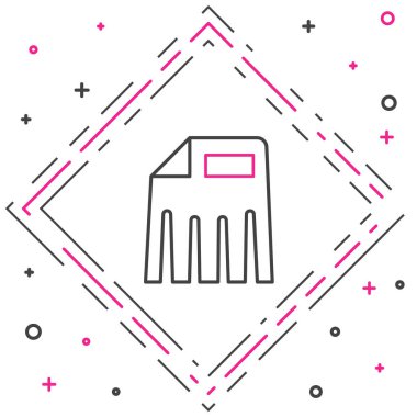 Kağıt öğütücü gizli ve özel belge bürosu bilgi koruma simgesi beyaz arkaplanda izole edildi. Renkli taslak konsepti. Vektör.