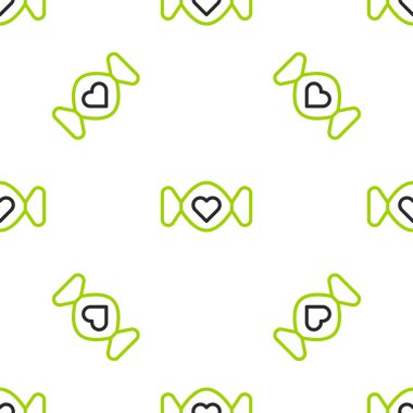 Çizgi Şekeri simgesi beyaz arkaplandaki kusursuz deseni izole etti. Sevgililer günün kutlu olsun. Vektör.