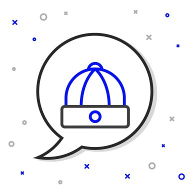 Line Chinese hat icon isolated on white background. Colorful outline concept. Vector.