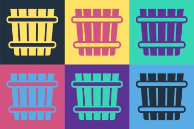 Pop Art Sauna kova ikonu renk arkaplanında izole edilmiş. Vektör.