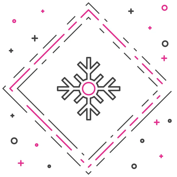 Ligne Icône Flocon Neige Isolé Sur Fond Blanc Joyeux Noël — Image vectorielle