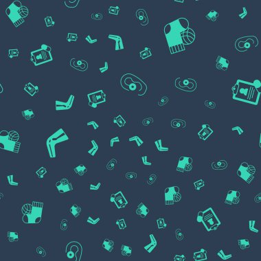 İşitme cihazını, çorabı, kemik ağrısını ve tıbbi reçeteyi sorunsuz bir şekilde ayarla. Vektör.