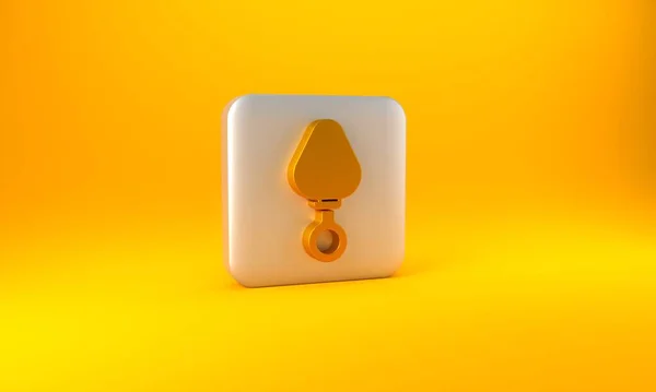 Gold Anal Plug Icon Isolated Yellow Background Butt Plug Sign — Photo