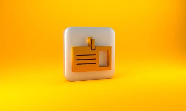 Icona Gold Identification Badge Isolata Sfondo Giallo Può Essere Utilizzato — Foto Stock