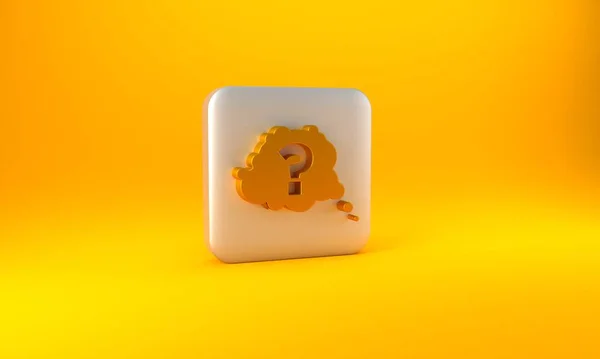 Icono Del Signo Interrogación Oro Aislado Sobre Fondo Amarillo Signo — Foto de Stock