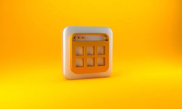 브라우저 아이콘은 노란색 배경에 분리되어 렌더링 일러스트 — 스톡 사진