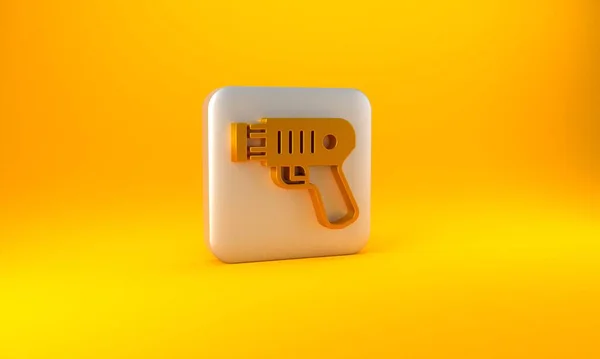 Gold Police Elektroschocker Symbol Isoliert Auf Gelbem Hintergrund Schocker Zum — Stockfoto