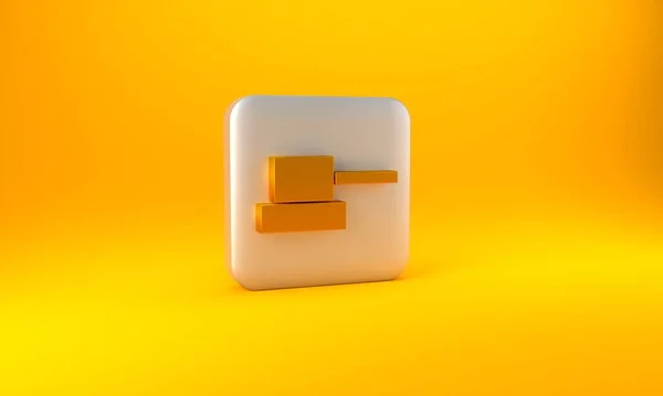 Gold Spray Spuitbus Dop Pictogram Geïsoleerd Gele Achtergrond Zilveren Vierkante — Stockfoto