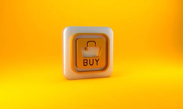 Иконка Кнопки Купить Золото Выделена Желтом Фоне Концепция Рынка Финансовых — стоковое фото