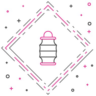 Beyaz arkaplanda Çin kağıdı fener ikonu izole edildi. Renkli taslak konsepti. Vektör.