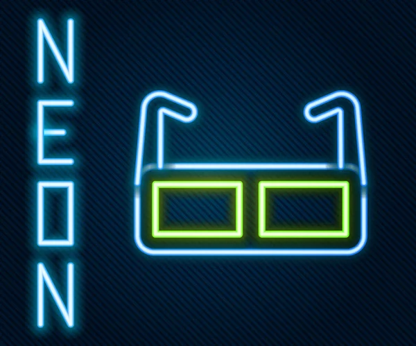 Glödande Neon Line Glasikonen Isolerad Svart Bakgrund Symbolen För Glasögonbåge — Stock vektor