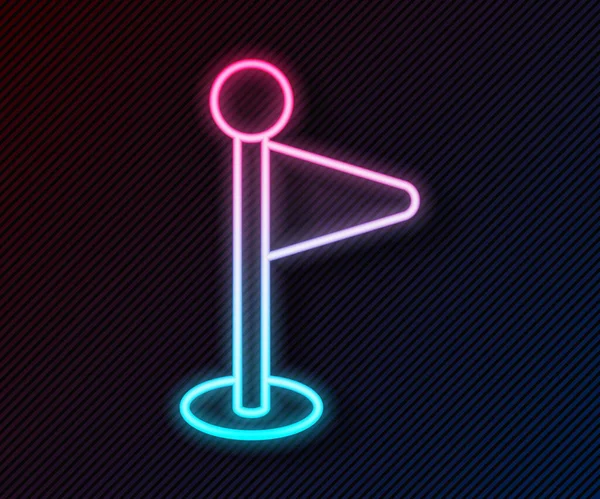 Parlayan neon çizgisi simgesi siyah arkaplanda izole edildi. Yer belirleyici sembol. Vektör.