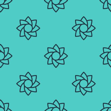 Black line Flower icon isolated seamless pattern on green background. Sweet natural food. Vector.