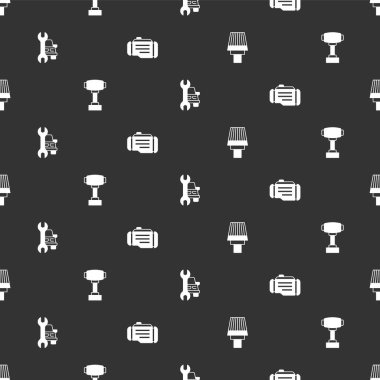 Araba hava filtresi vites değiştirme servisini ayarlayın ve motoru sorunsuz bir şekilde kontrol edin. Vektör.