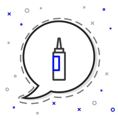 Beyaz arkaplanda çizgi kremi ya da losyon kozmetik tüp simgesi izole edilmiş. Kadınlar için vücut bakım ürünleri. Renkli taslak konsepti. Vektör.