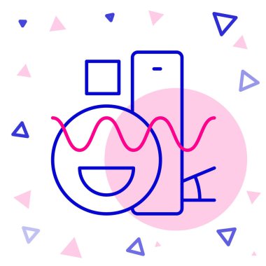 Line Basic geometric shapes icon isolated on white background. Colorful outline concept. Vector