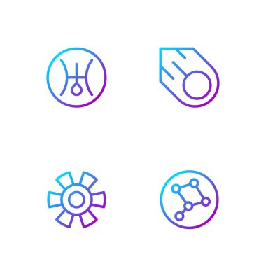 Büyük Ayı takımyıldızı Güneş Sembolü Uranüs ve Kuyrukluyıldız 'ı ayarlayın. Renk simgeleri. Vektör.