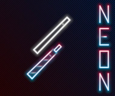 Parlayan neon hattı bilardo simgesi siyah arkaplanda izole edildi. Renkli taslak konsepti. Vektör.