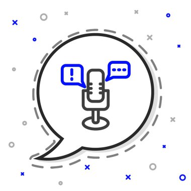 Konuşma özgürlüğü simgesi beyaz arkaplanda izole edildi. İfade özgürlüğü. Renkli taslak konsepti. Vektör.