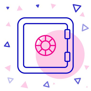 Beyaz arkaplanda güvenli satır simgesi izole edildi. Kapı, şifreli bir banka kasası. Güvenilir Veri Koruma. Renkli taslak konsepti. Vektör.