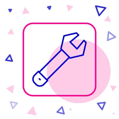 Çizgi Anahtarı simgesi beyaz arkaplanda izole edildi. Anahtar tamir aleti. Servis aracı sembolü. Renkli taslak konsepti. Vektör.