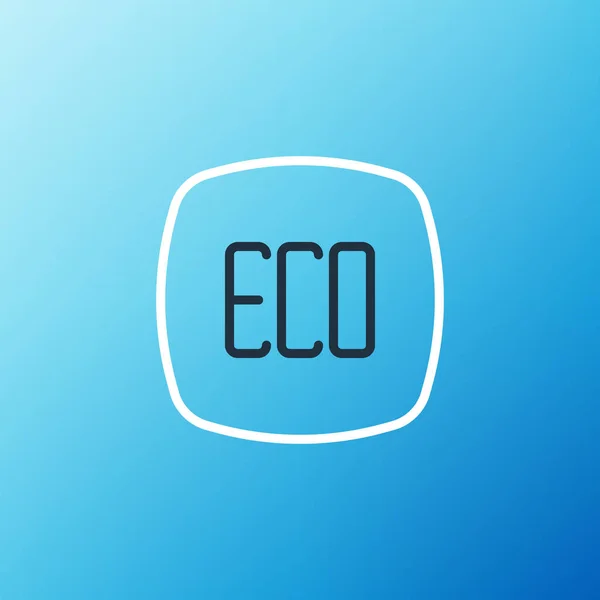 Icono Símbolo Line Leaf Eco Aislado Sobre Fondo Azul Banner — Vector de stock