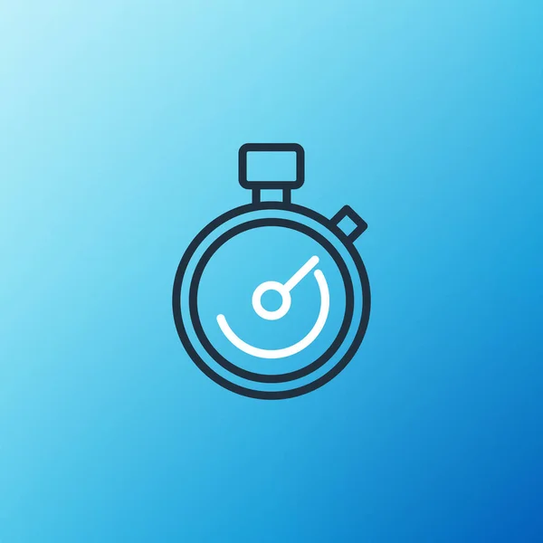 Stopwatch 아이콘은 파란색 배경에 분리되어 있습니다 타이머 크로노미터 Vector — 스톡 벡터