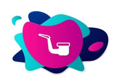 Beyaz arka planda izole edilmiş duman simgesi olan renkli sigara piposu. Tütün piposu. Sıvı şekilli soyut pankart. Vektör.