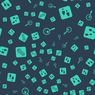 Pençe araması, insan ayak izi ayakkabıları ve kusursuz desenleri ayarla. Vektör.