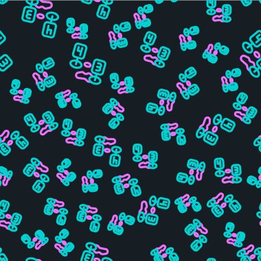 Suç mahalli ikonunun çizgi işareti siyah arka planda izole edilmiş kusursuz desen. Vektör.