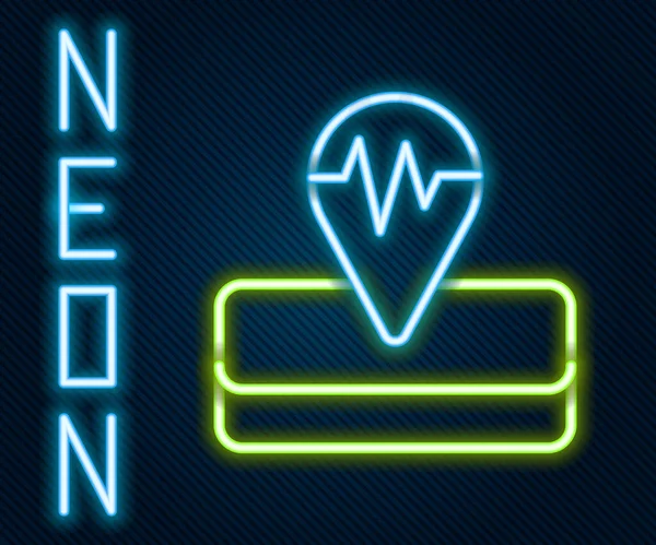 Glödande Neon Linje Jordskalv Ikon Isolerad Svart Bakgrund Färgstarkt Skisskoncept — Stock vektor