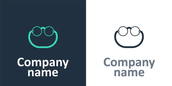 Logotype Gözlük Simgesi Beyaz Arkaplanda Izole Edildi Logo Tasarım Şablonu — Stok Vektör