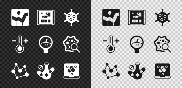 Set Grafiek Infographic Graphing Papier Voor Engineering Virus Chemische Formule — Stockvector