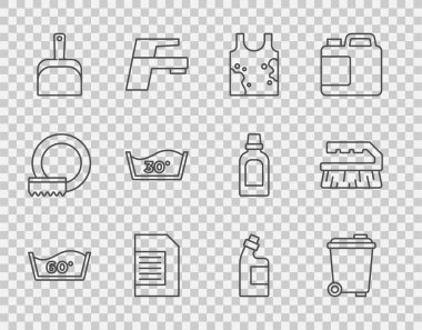 Temizlik maddesi ve fırça ikonu için 