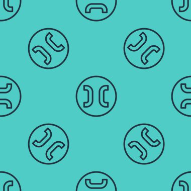 Siyah çizgi Balık burcu simgesi yeşil arka planda izole edilmiş pürüzsüz desen. Astrolojik yıldız falı koleksiyonu. Vektör.