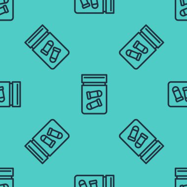 Yeşil arka planda kurşun ikonlu siyah çizgi kanıt torbası izole edilmiş. Vektör.