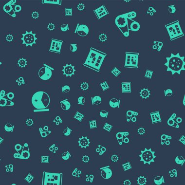 Zamanlama kemer kiti için grafik kağıdını, Atom ve Virüs 'ü kusursuz desene ayarlayın. Vektör.