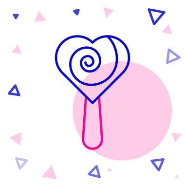Line Lolipop simgesi beyaz arkaplanda izole edildi. Yemek, lezzetli bir sembol. Renkli taslak konsepti. Vektör.