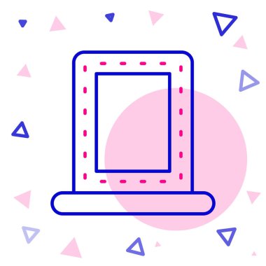 Beyaz arkaplanda ışık simgesi olan çizgi aynası. Renkli taslak konsepti. Vektör.