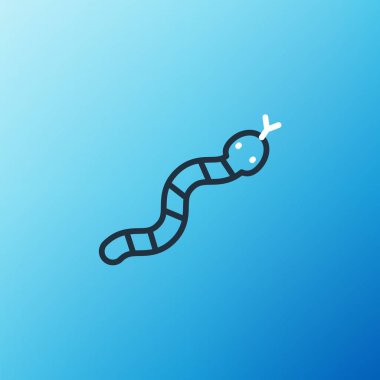 Yılan Çizgisi simgesi mavi arkaplanda izole edildi. Renkli taslak konsepti. Vektör.