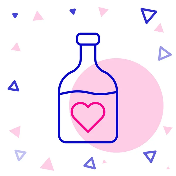 Line Bottle Love Potion Icon Isolated White Background Happy Valentines — Wektor stockowy